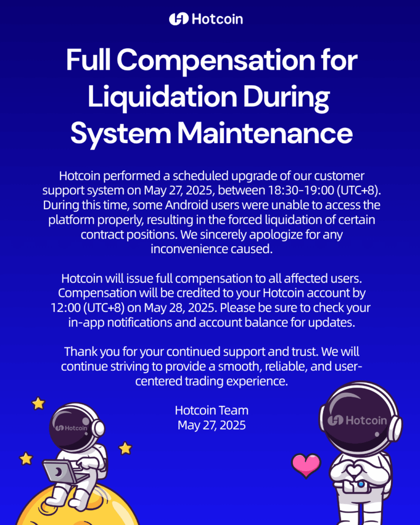 Hotcoin announcement